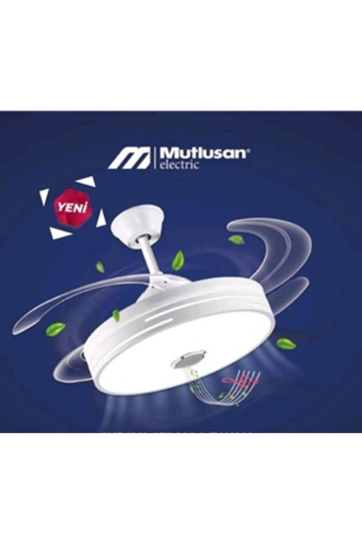 Mutlusan (20'') 52 cm 30W 230V Monofaze Aydınlatmalı Bluetoothlu Uzaktan Kumandalı Tavan Vantilatörü