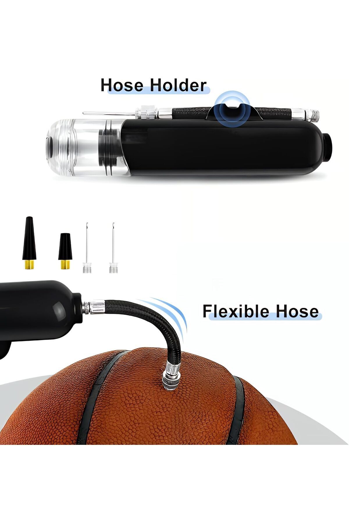 Taimi-Mini Ball Pump with 2 Needles & Nozzles for Football, Basketball, Volleyball, Toys 3