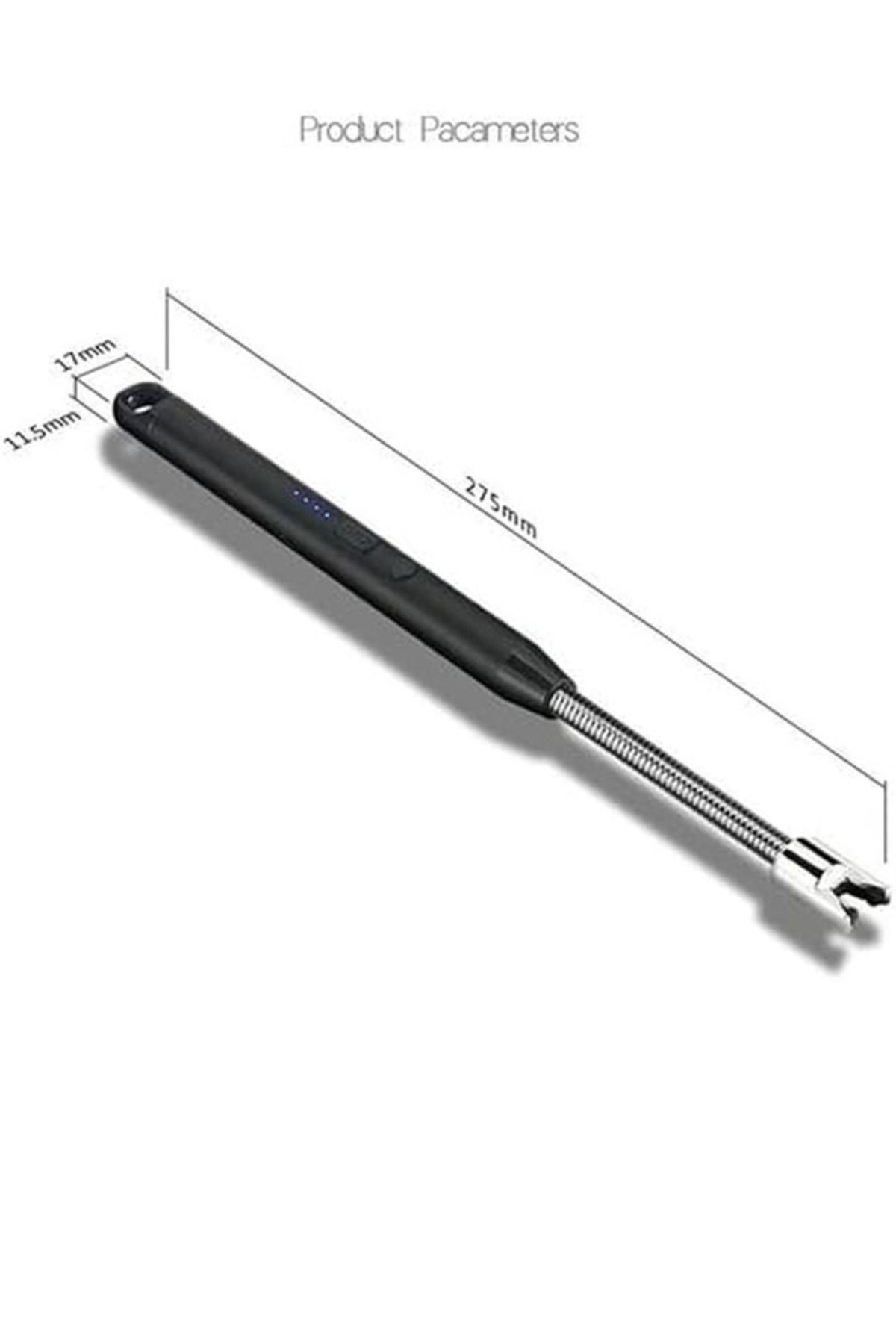 Taimi-ولاعة شموع كهربائية قابلة لإعادة الشحن بمنفذ USB Type-C مع مصباح LED طويل الرقبة، أسود 2