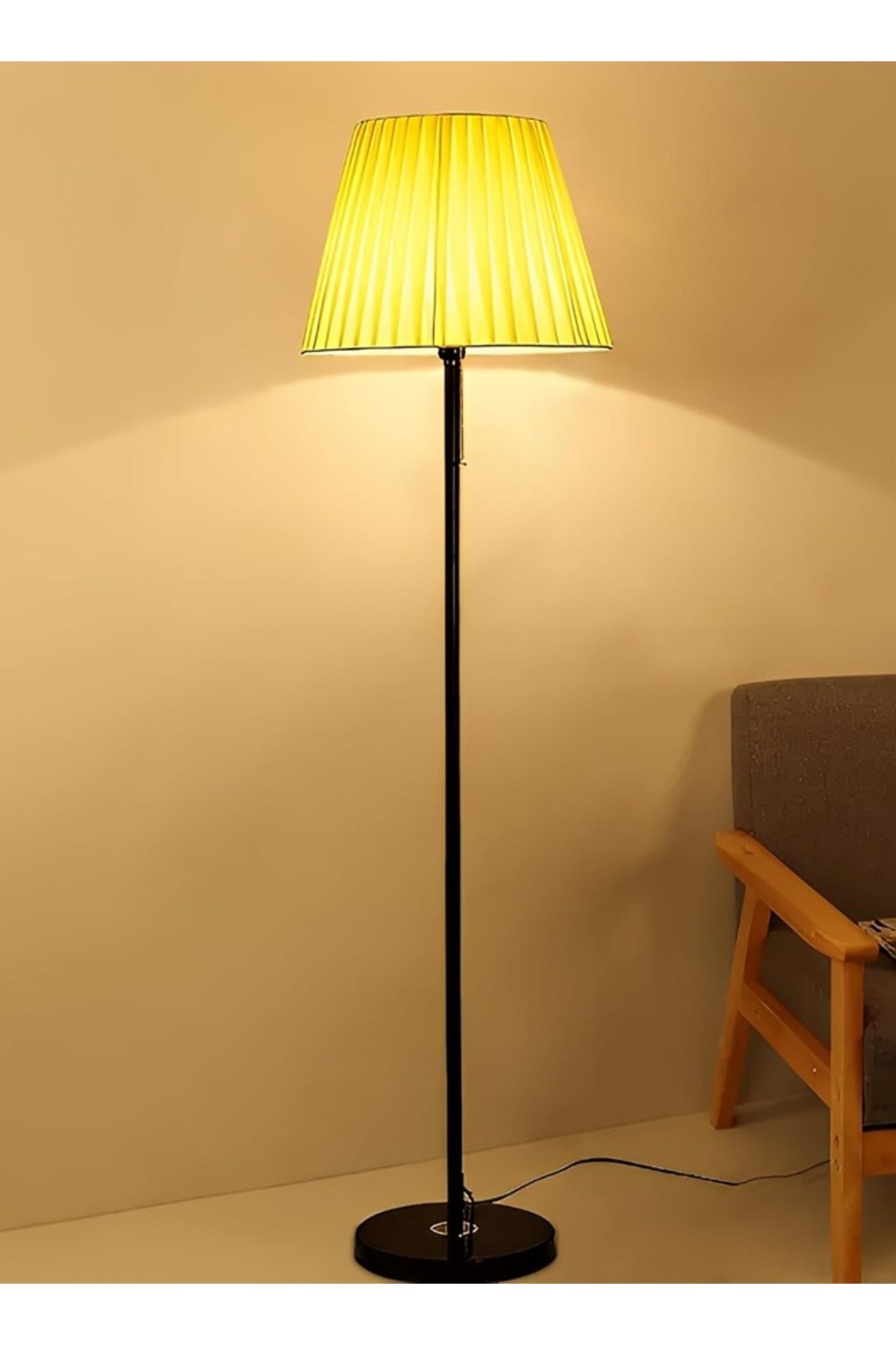Taimi-مصباح أرضي بإضاءة دافئة 155×36 سم، أسود/أبيض، فولاذ 3