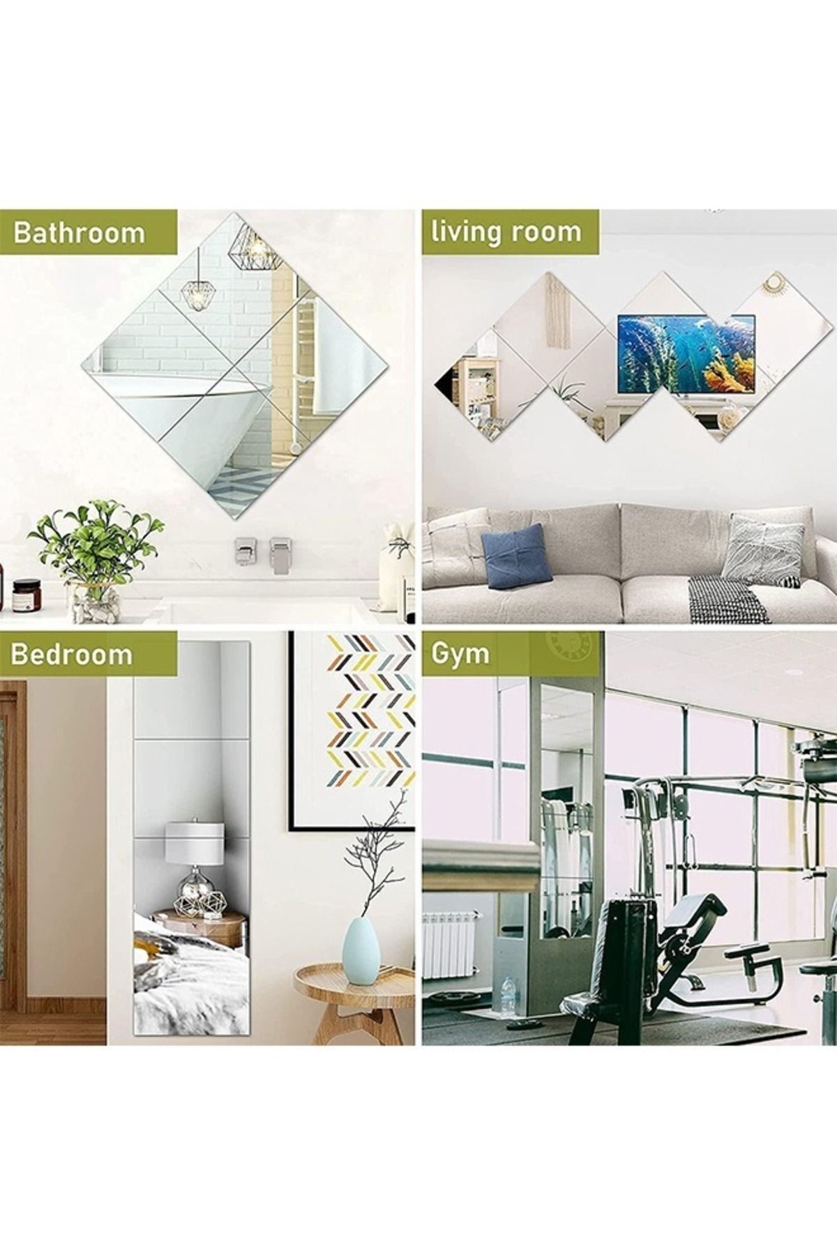 Taimi-1 Pack Self-adhesive square mirror 30x30cm each (4 blocks) 2