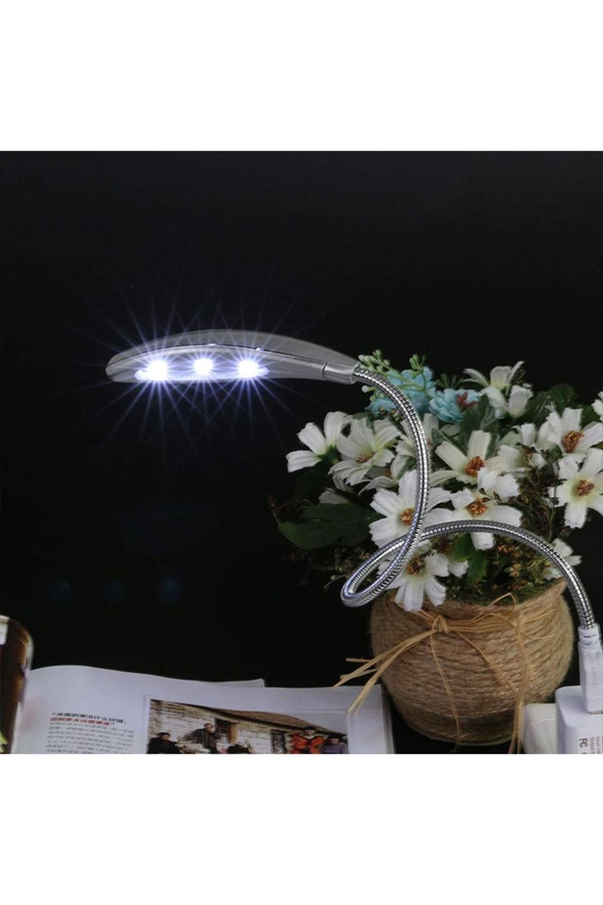 Taimi-Portable USB LED Lamp, High-Brightness, Flexible Gooseneck, 3 LED Lights, USB Reading Lamp 3