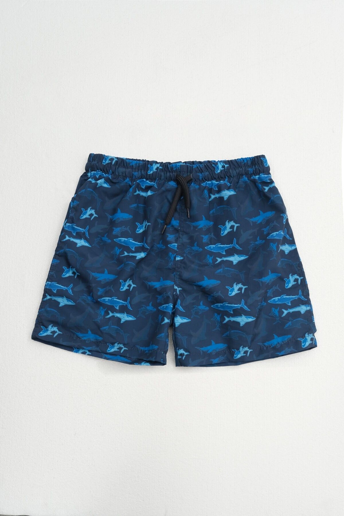 MARKAPIA-Boy's Shark Patterned Pocketed Swim Shorts 1