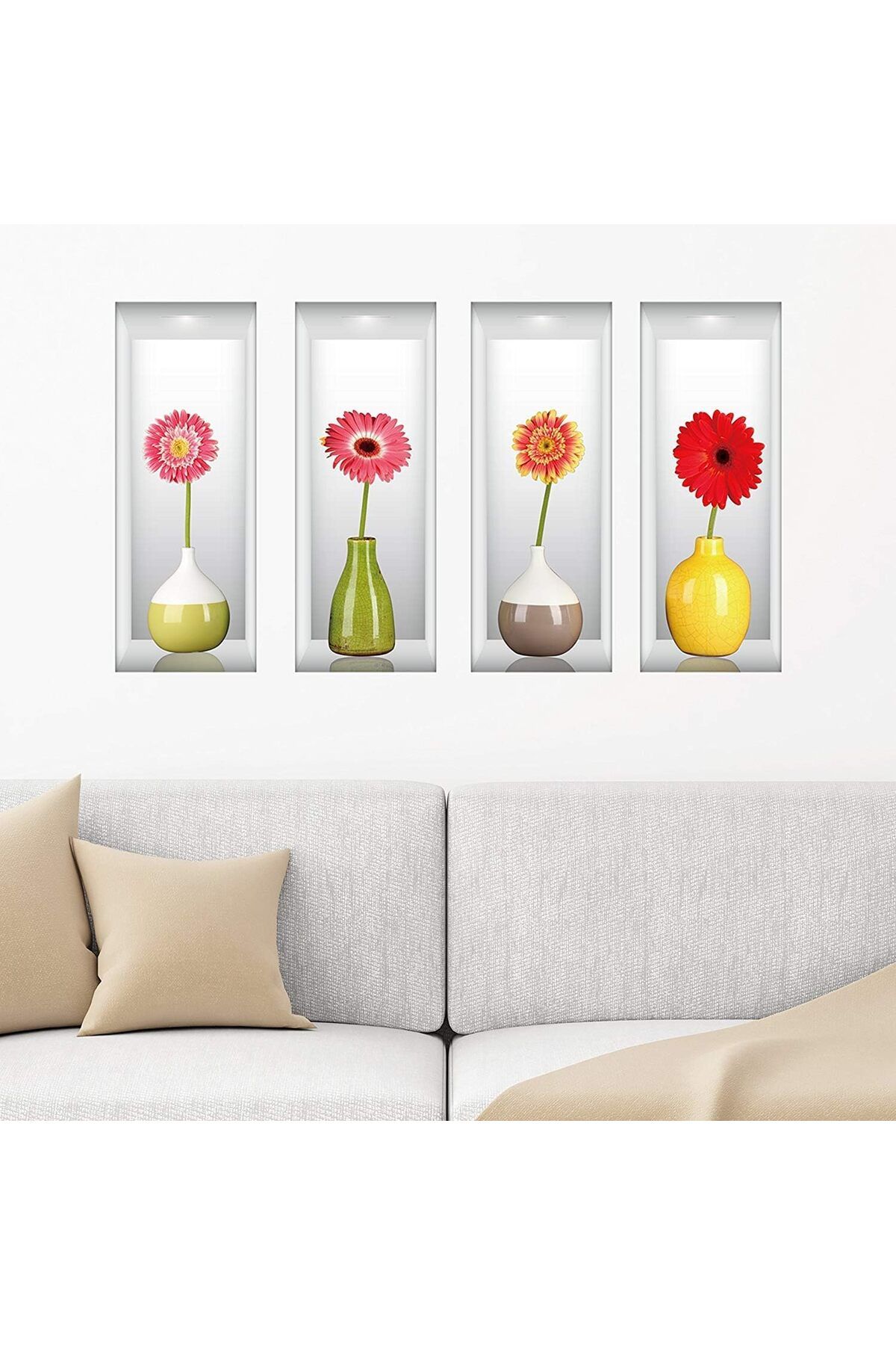 Ev Aşkı-Vasen 4Pcs 3D Wall Stickers 3