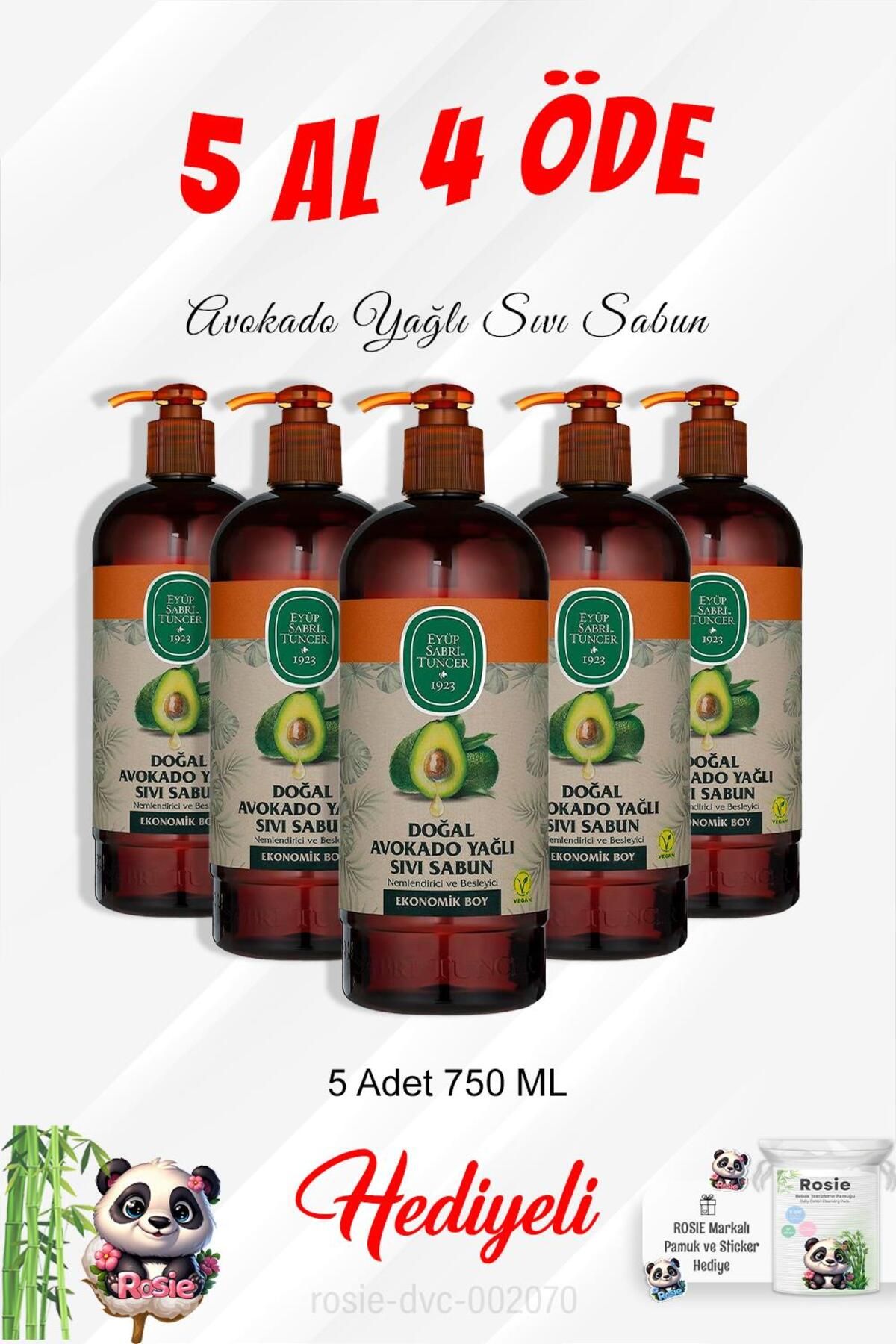 صابون مایع روغن آووکادو 750 میلی لیتری خرید 5 عدد و رزی پاموک Eyüp Sabri Tuncer