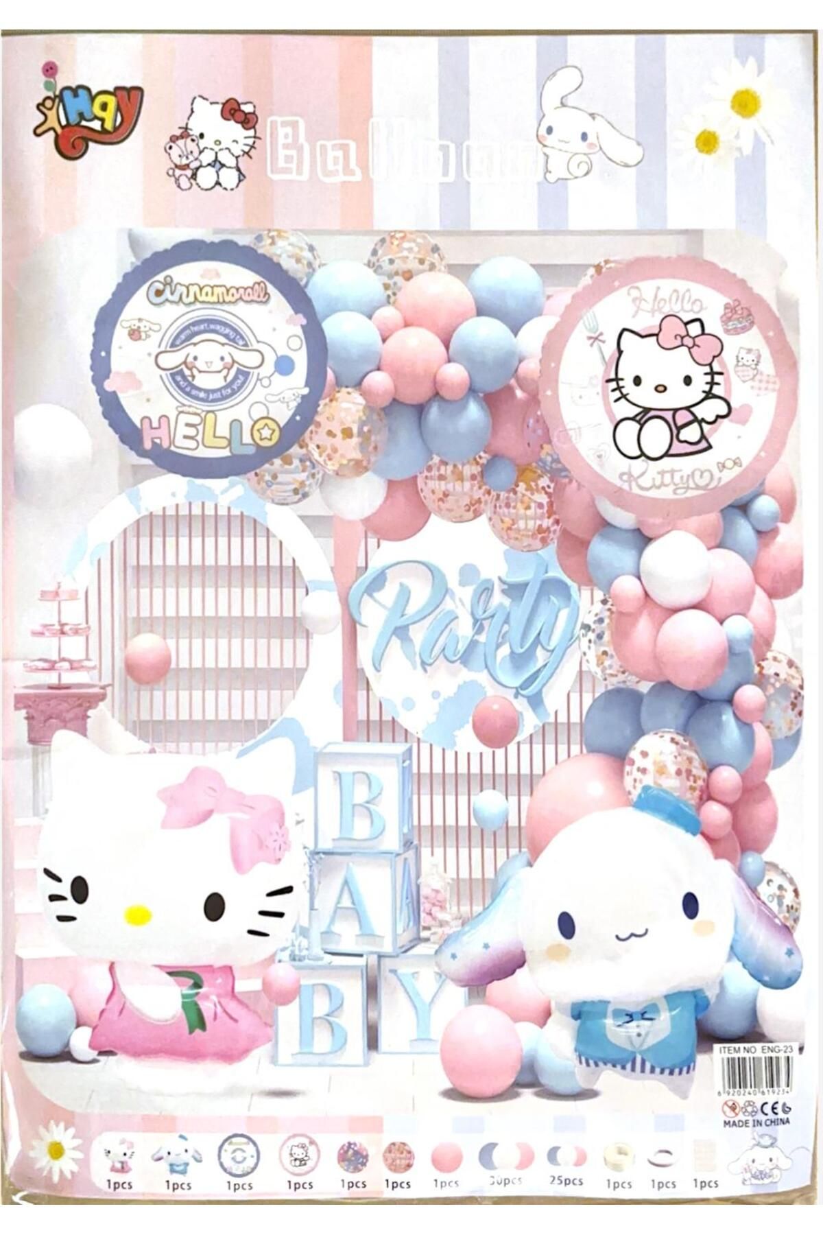 MTKN HelloKitty Doğum Günü Balon Zinciri (Happy Birthday)