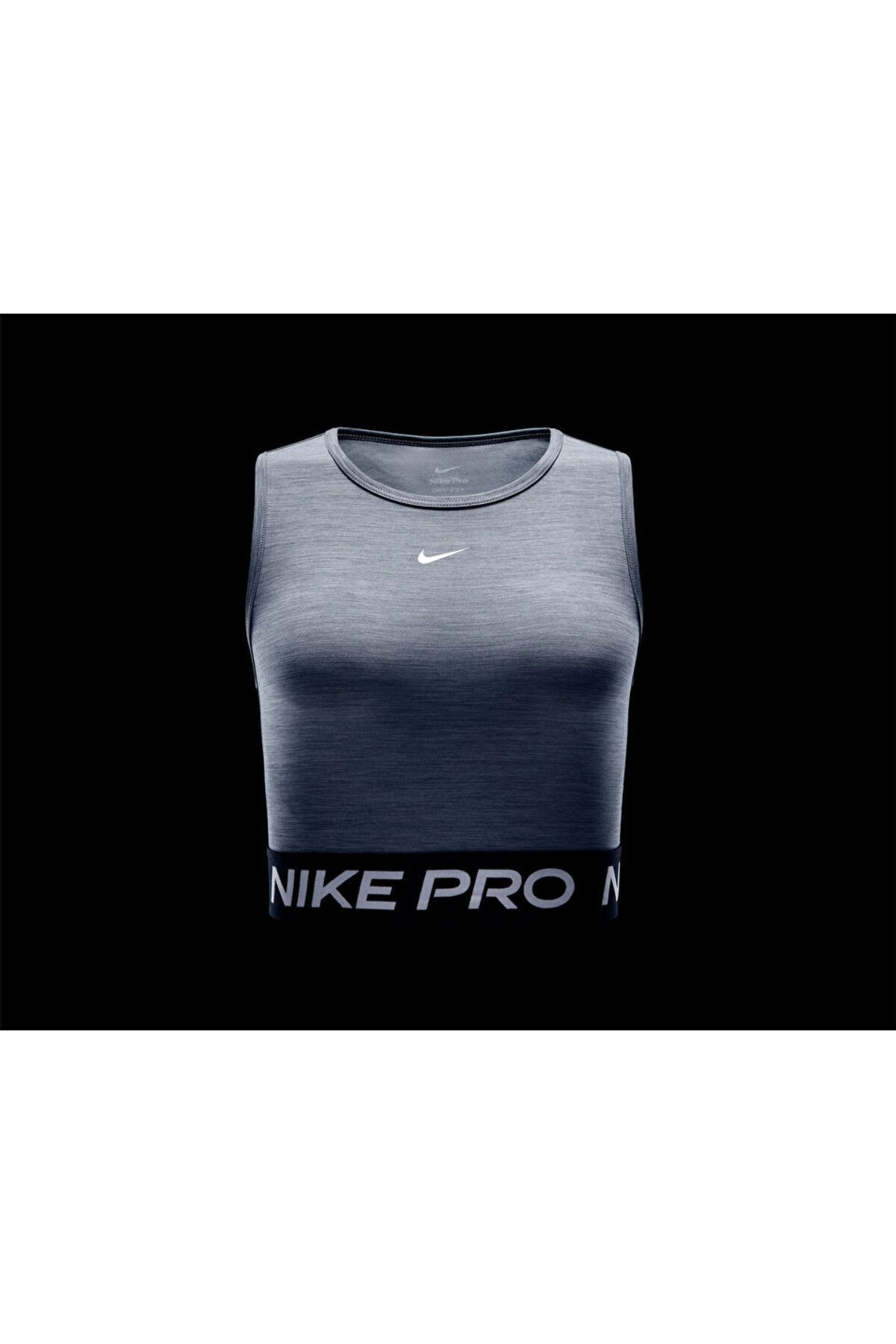 Nike-Pro Fz3615-084 Gray Women's Sports Undershirt 3