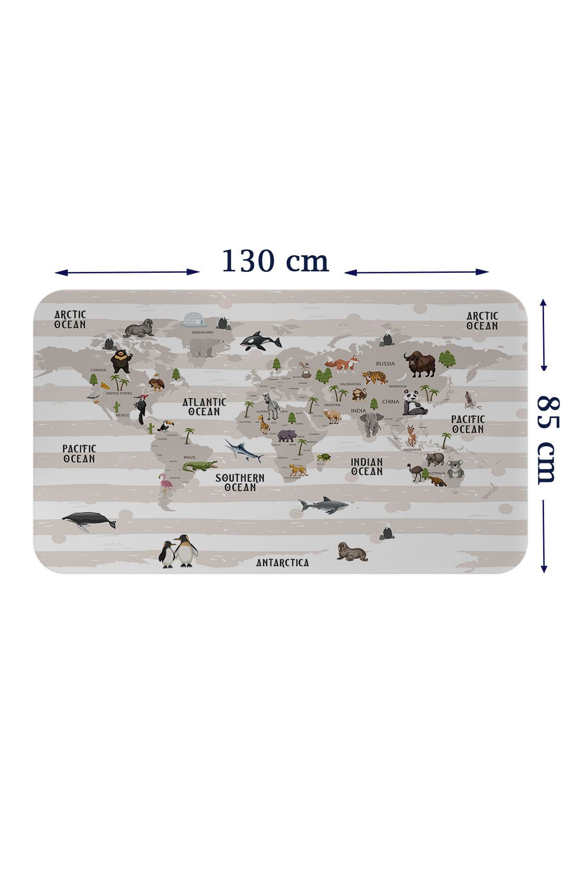 Haye Collection Eğitici Dünya Haritası Dünya Atlası Çocuk ve Bebek Odası Duvar Sticker-85x130-3803