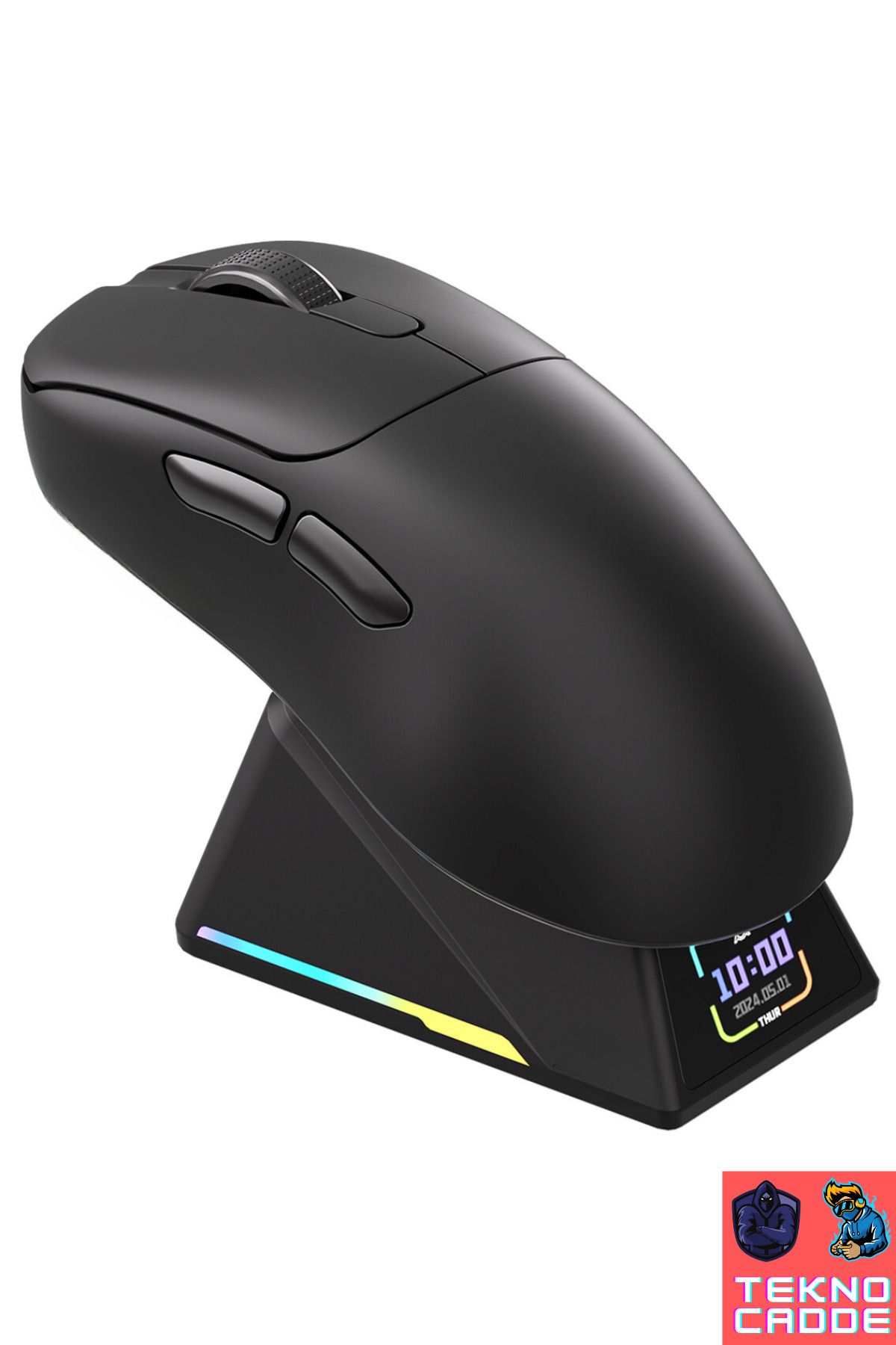 beboncool AJ179 APEX 42000dPi TFT Ekranlı Manyetik Şarj İstasyonlu PAW3950 Optik Sensörlü Oyuncu Gamer Mouse