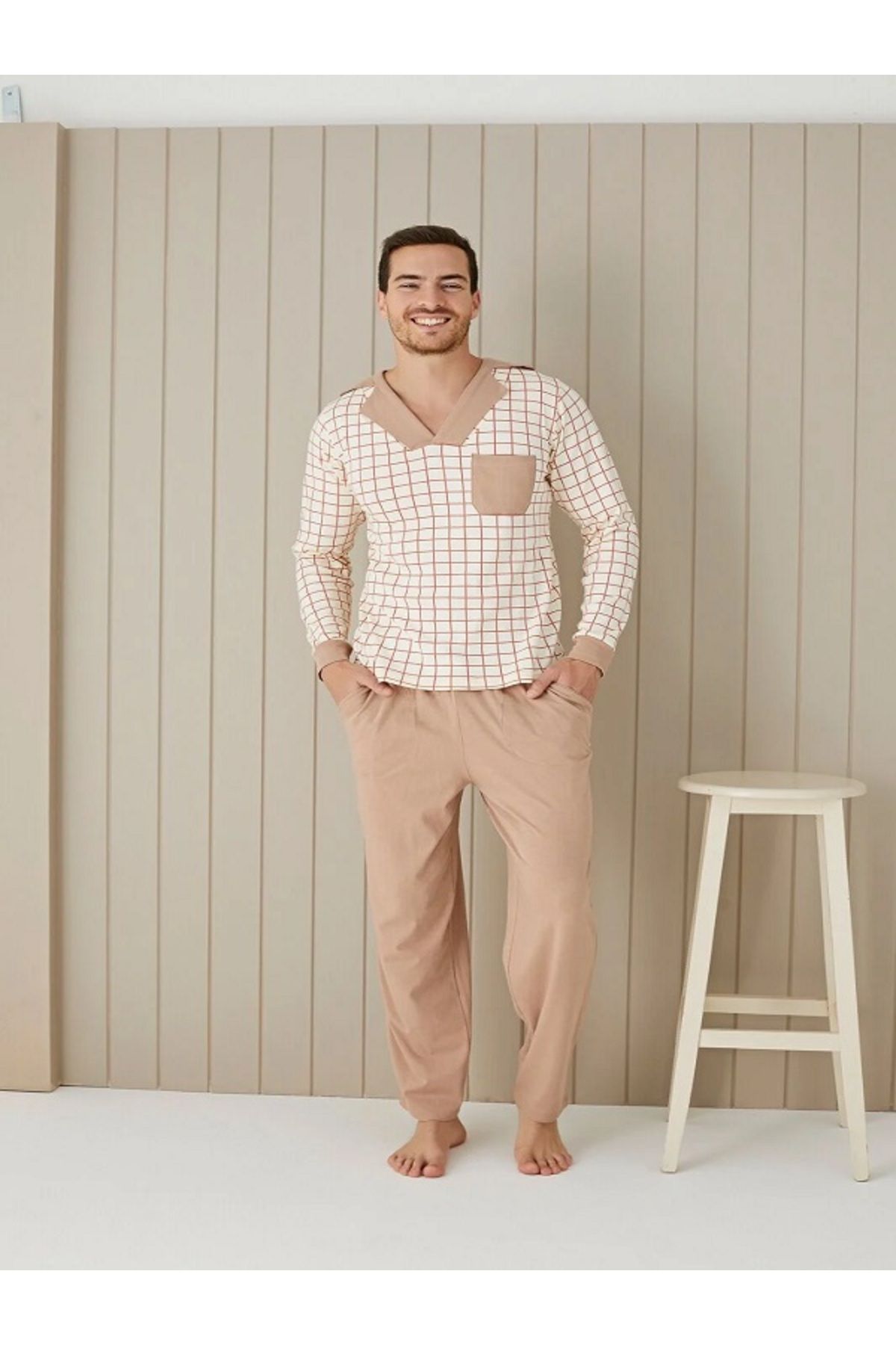 nigift-, Men's Long Sleeve Pajama Set 1