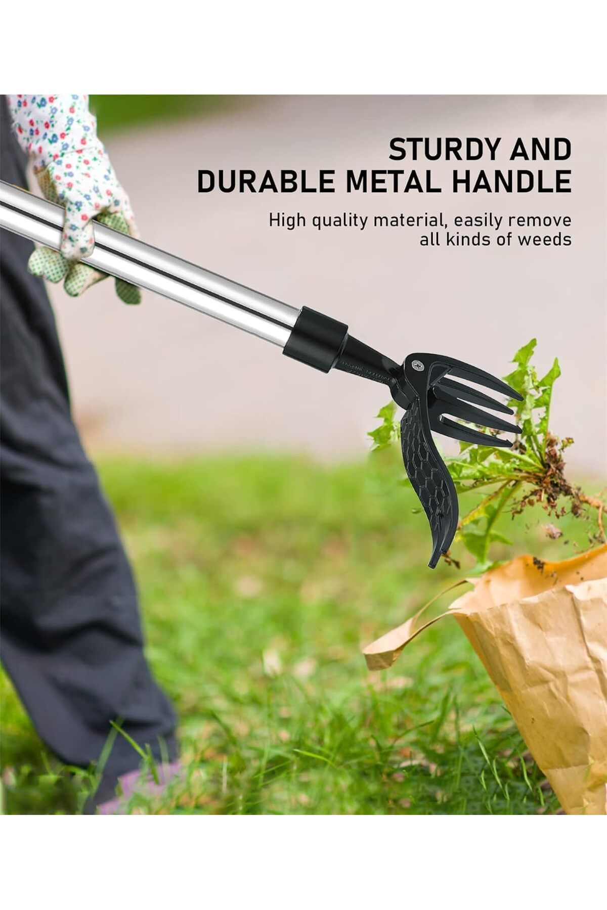 Arabest-Manual Weeder Weed Remover Tool, Weed Eater Stand up Weed Puller Tool 3