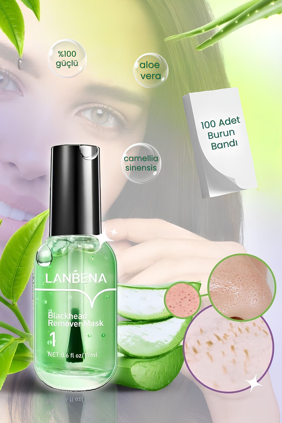 LANBENA Siyah Nokta Serumu, Siyah Nokta Temizleyici Serum Maske