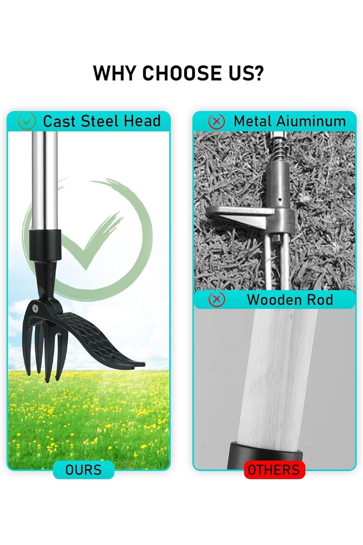 Arabest-Manual Weeder Weed Remover Tool, Weed Eater Stand up Weed Puller Tool 7