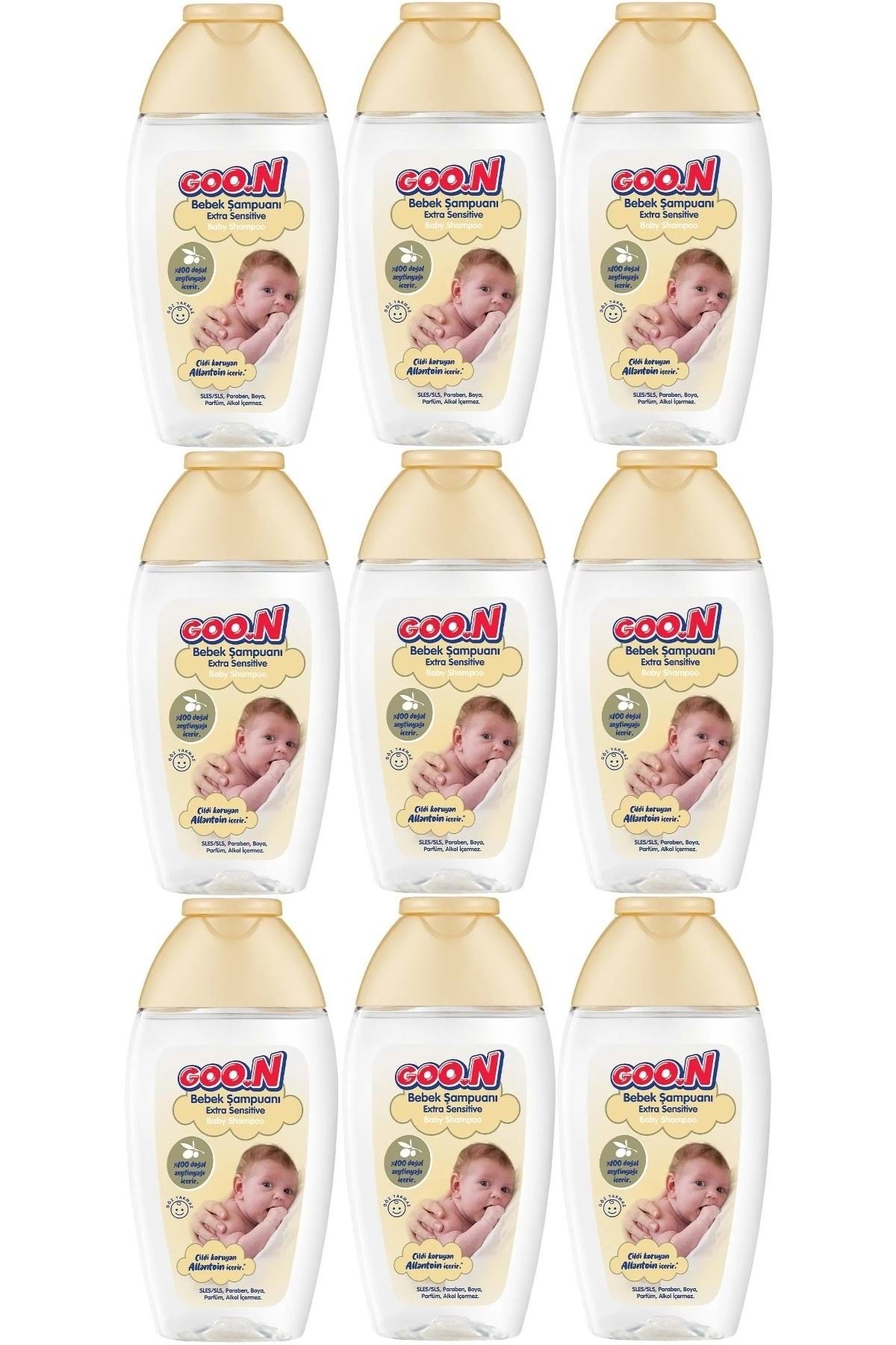 Goo.n Goon Bebek Saç ve Vücut Şampuanı 200ML Ekstra Sensitive/Hassas (9 Lu Set)