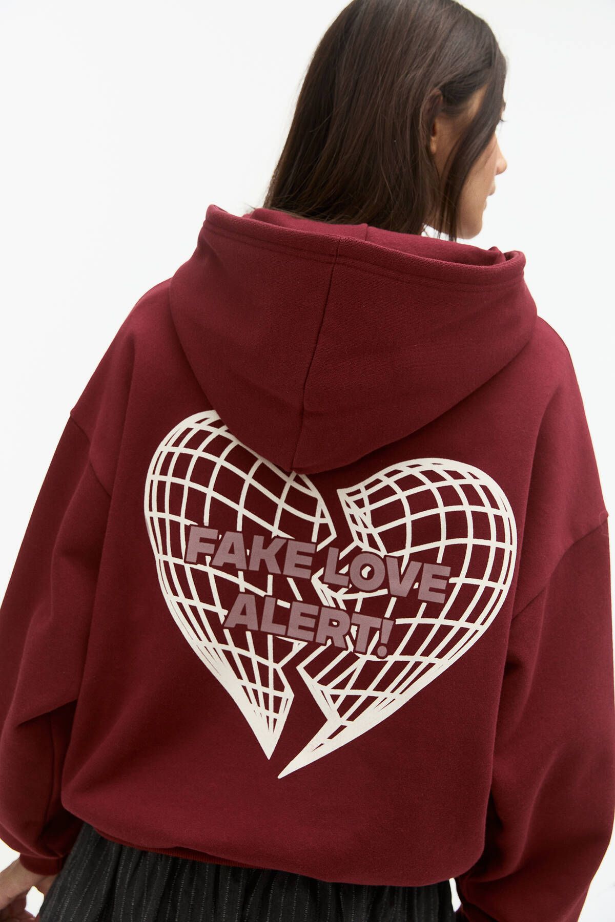 Pull & Bear-"Love" Hooded Sweatshirt 5