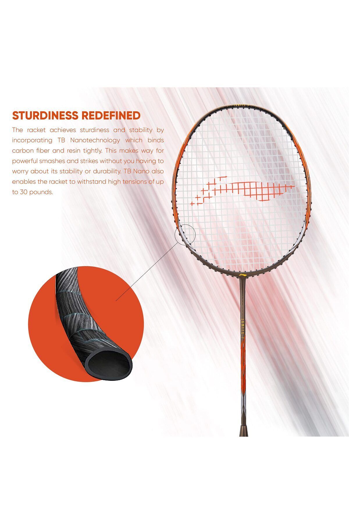 Li-Ning-G-force Superlite Ignite 7 | Carbon Fibre Strung Badminton Racket | Lightweight & Durable 2