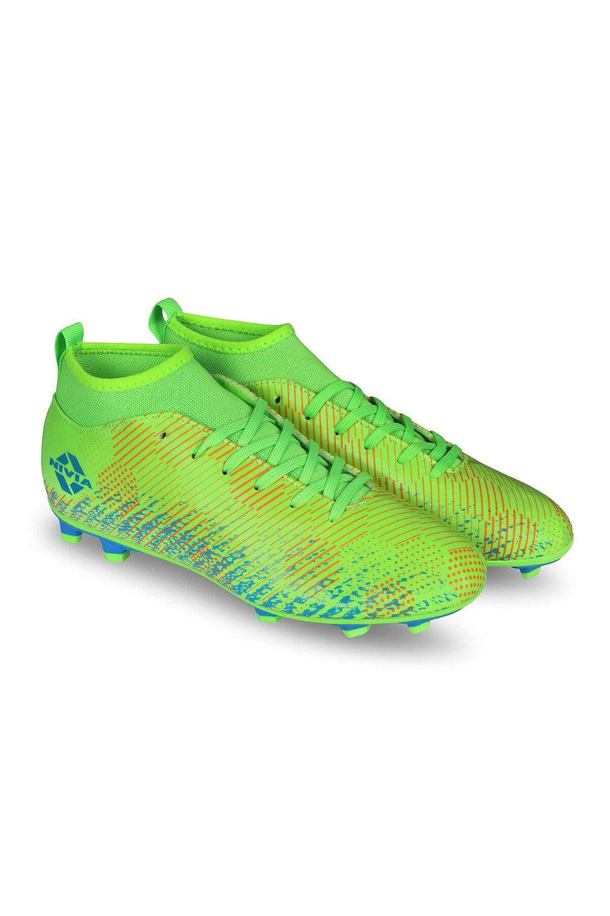 Nivia-Pro Encounter 9.0 F.b Stud | Neon Green/blue | Uk 10 | Football Shoes For Sports Players 7