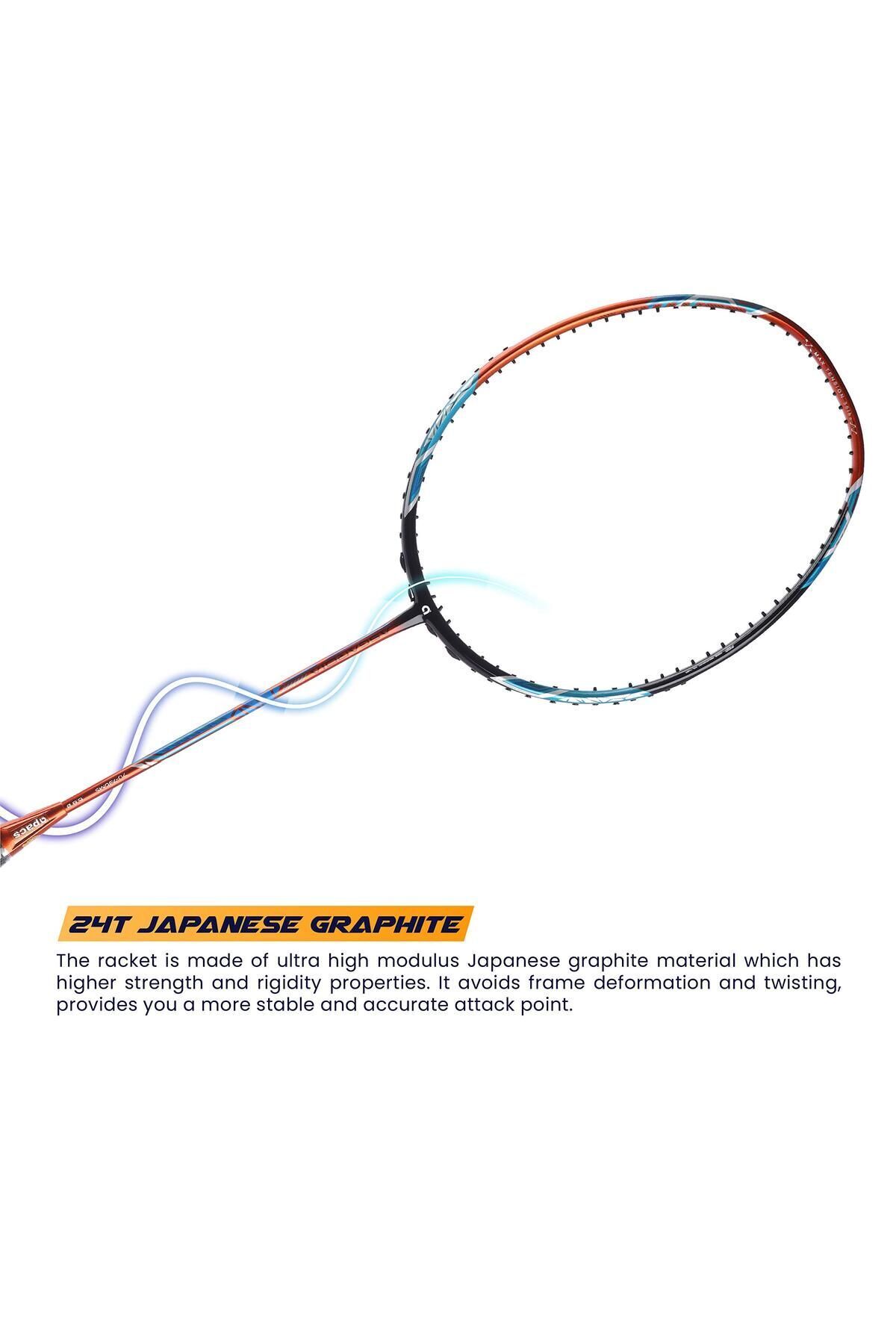 Apacs-Asgardia Control Badminton Racket | 73g | Lightweight | Graphite | Unstrung | Full Cover | Orange 2