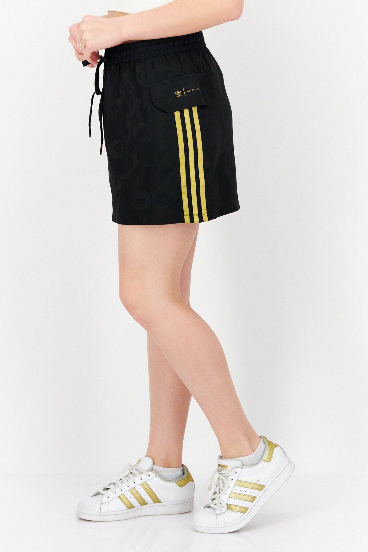 adidas-Women Sportwear Fit Training Skirt, Black/Gold 3