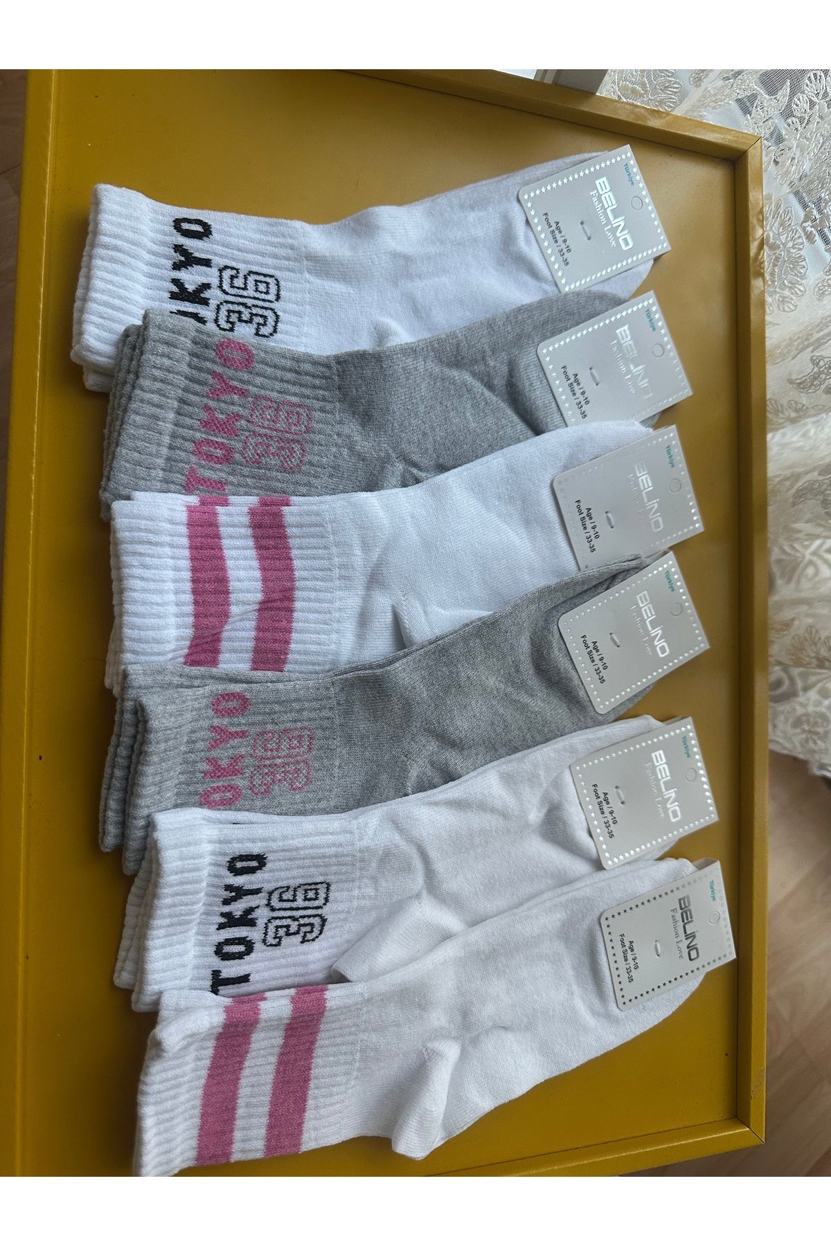 marselatelierr-Tokyo Written Socks Set for Girls - Pack of 6 1