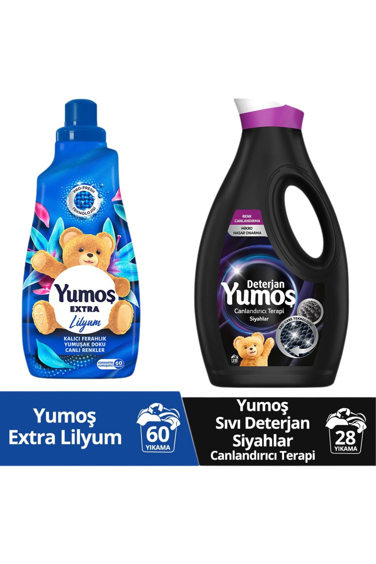 Yumoş Extra Lilyum Konsantre Yumuşatıcı 1440 ml - Sıvı Bakım Deterjanı Siyahlar 1690 Mlx1