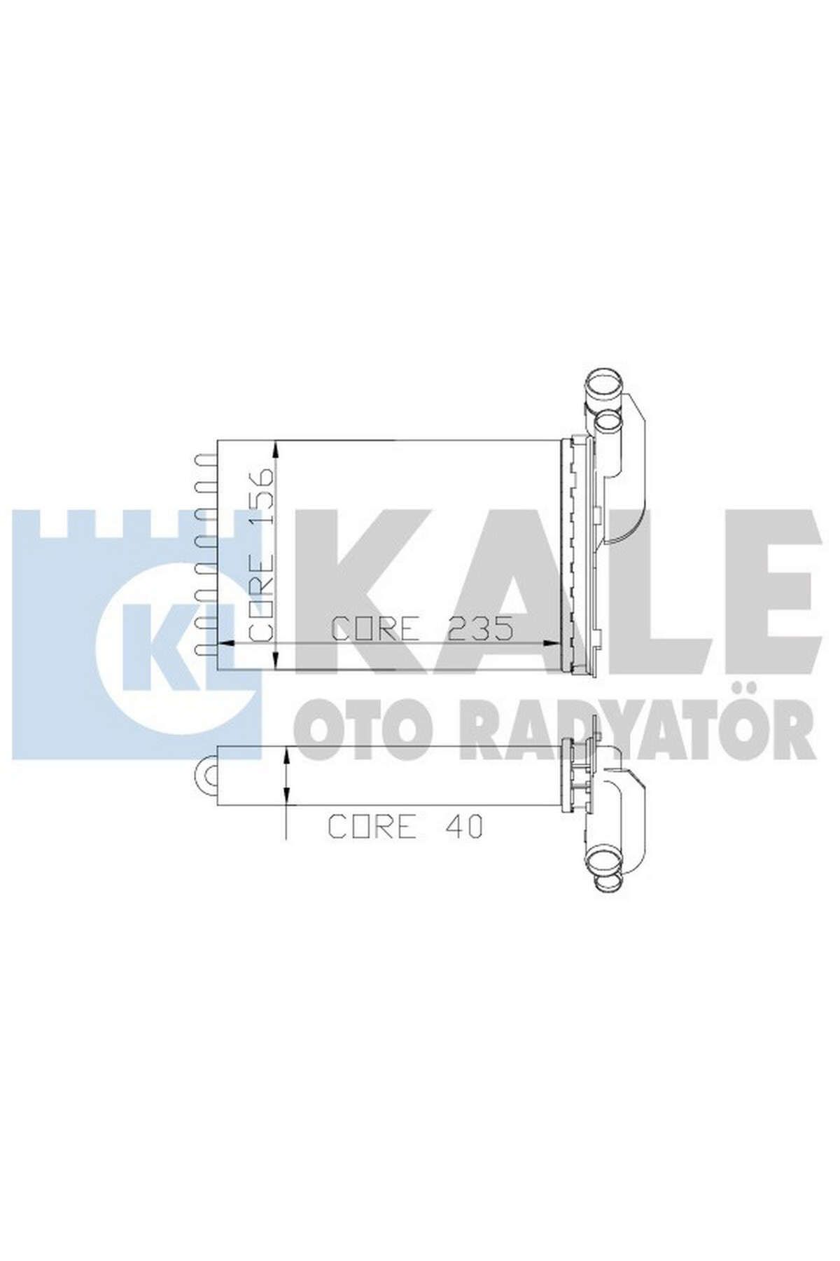 KALE KALORİFER RADYATÖRÜ [ RENAULT 19, CLIO, KANGOO, MEGANE, SCENIC 2 SIRA CU+PL BAKIR BORULU 540133