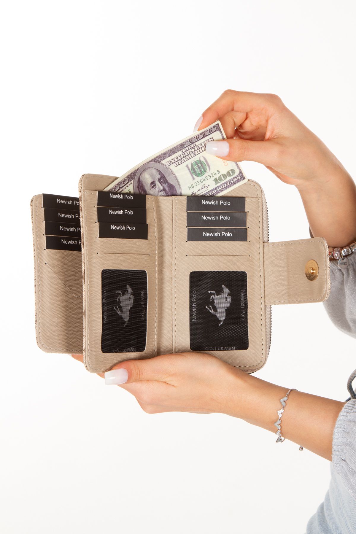 Newish-Women's Mink Paper Wallet - Stylish Fashion with Money Compartment, Card Holder, Useful, Multi-Compartment 3