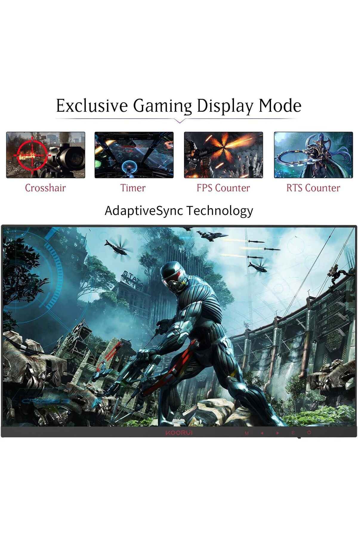 Koorui-24 Inch Computer Monitor - FHD 1080P Gaming Monitor 165Hz VA 1ms, AdaptiveSync Technology 24E4 4