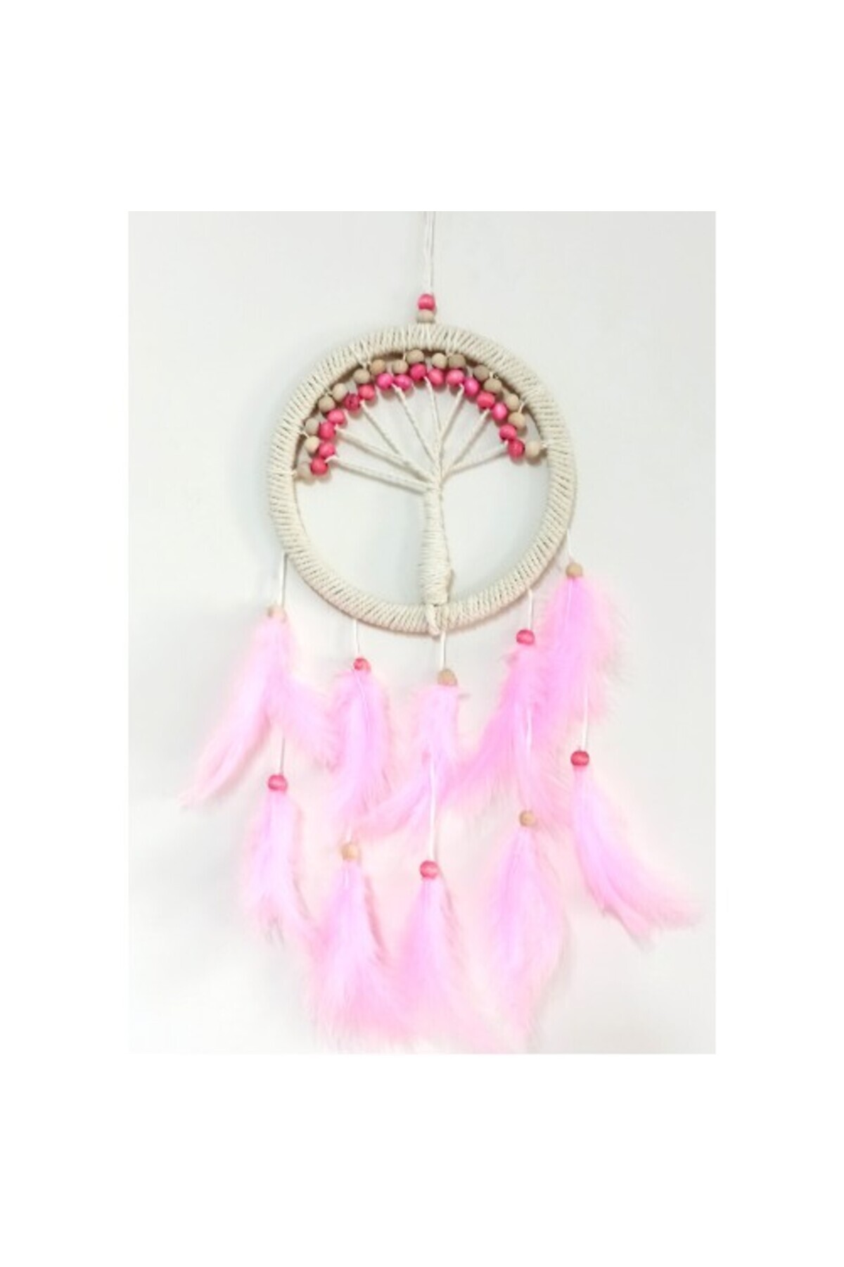 Genel Markalar Pembe Kuş Tüylü Hayat Ağacı Düş Kapanı Dream Catcher ...
