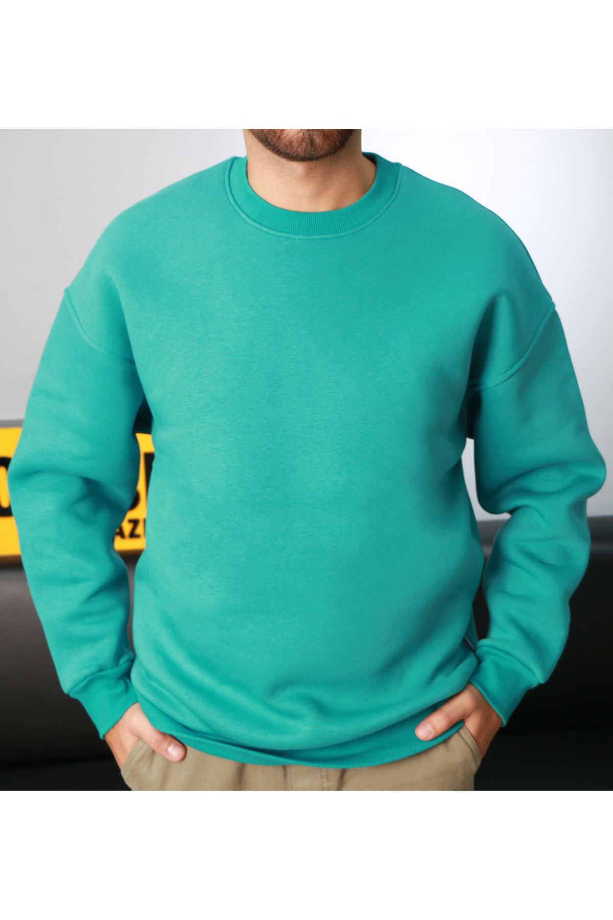 AMAZING CRASH-Φούτερ Unisex Basic Crew Neck Oversize με λάδι 1