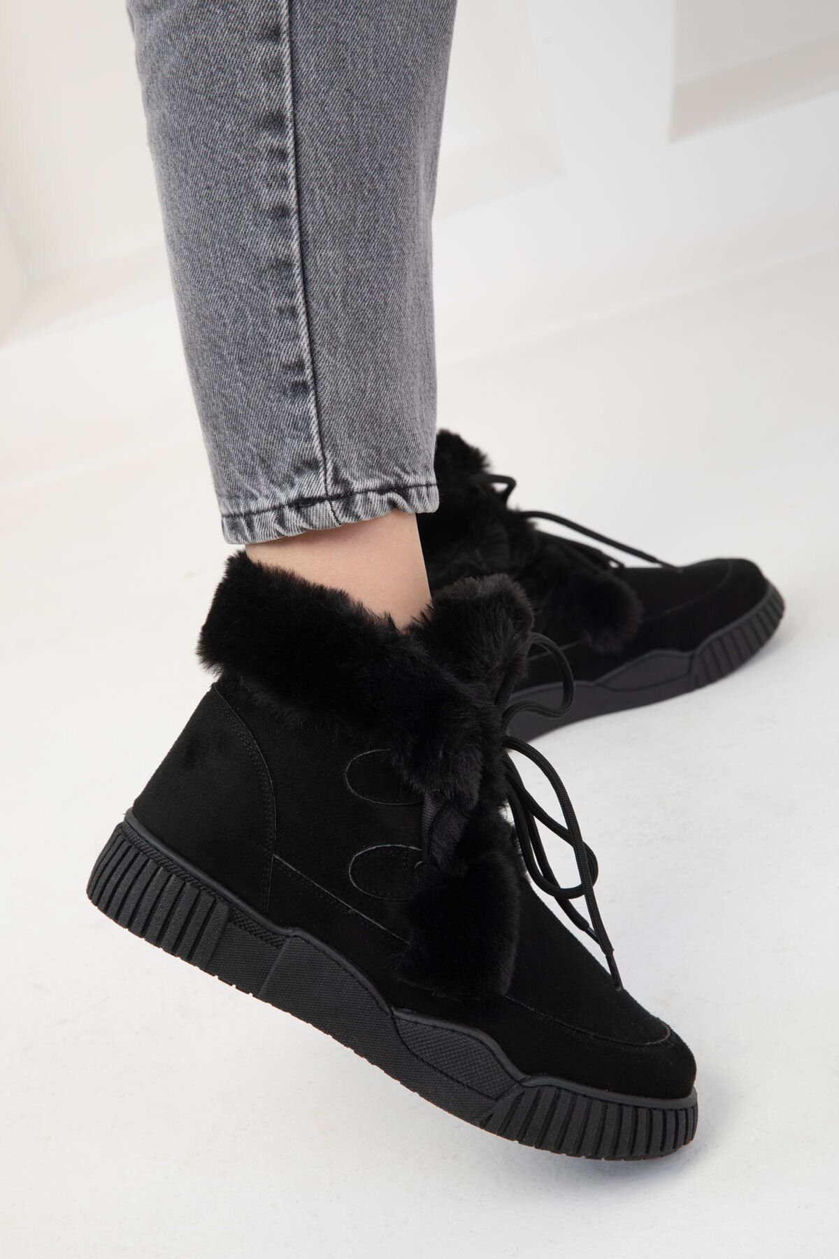 SOHO-20084 Model Suede Μαύρες γυναικείες μπότες και μποτάκια 3