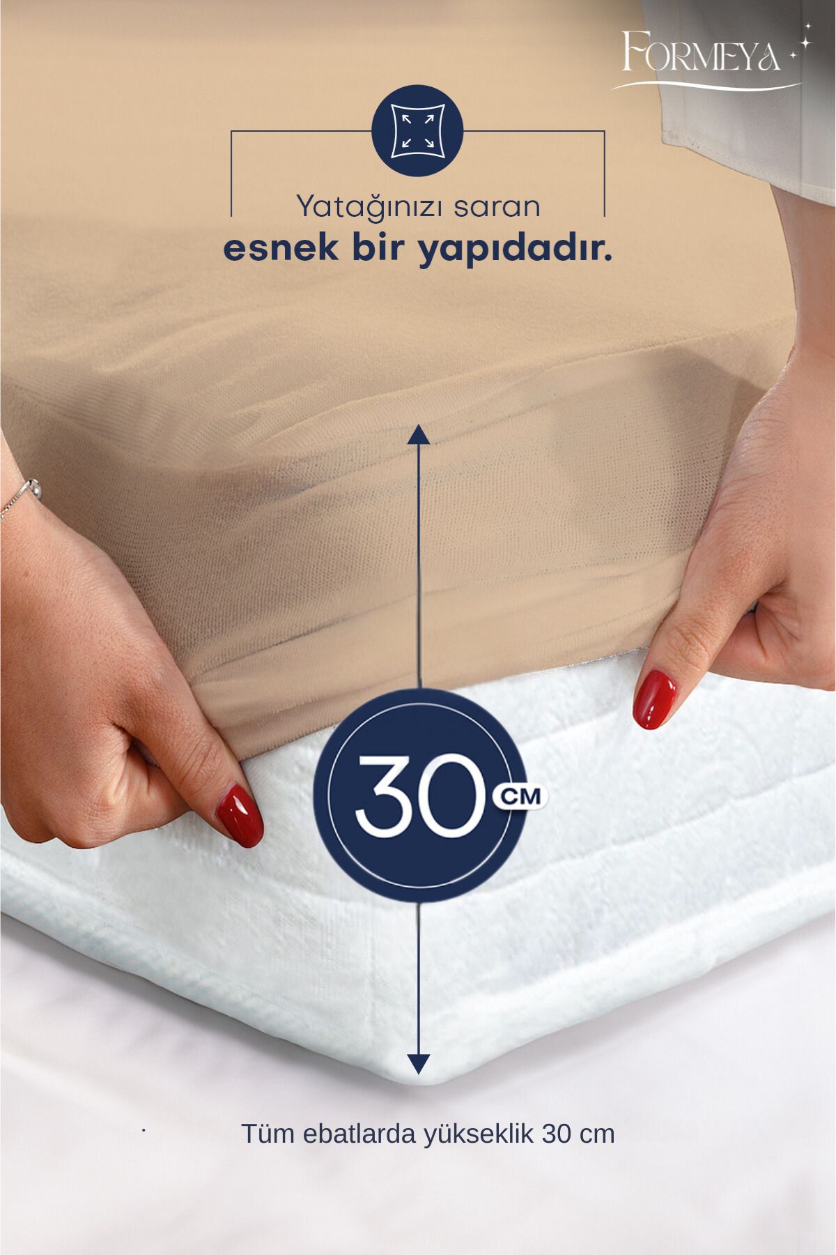 Formeya-Pamukkale Braun Wasserdicht Matratzenschoner Matratze 3