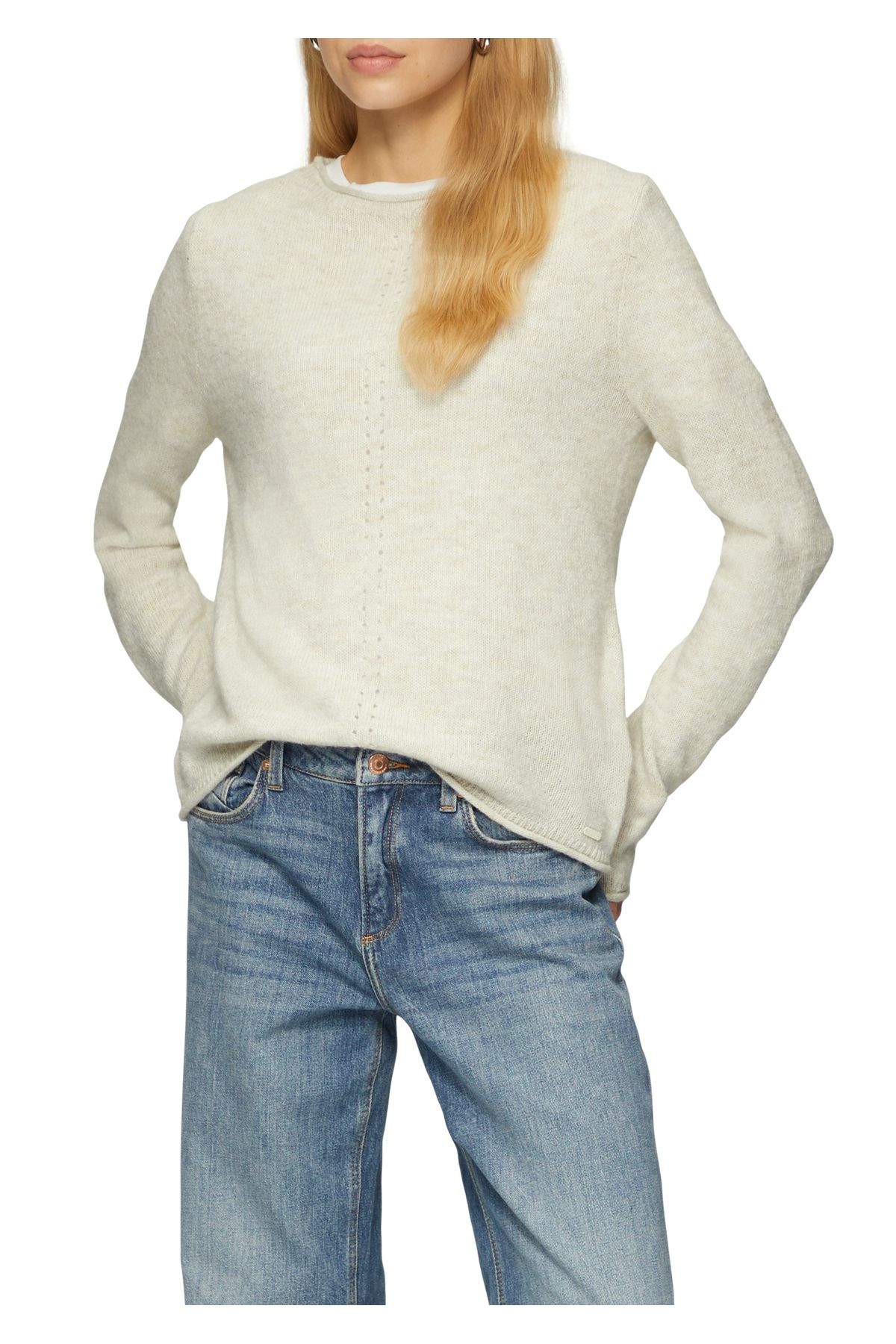 QS by s.Oliver-Soft Knitted Pullover with a Stand-Up Collar and Rolled Edges 2