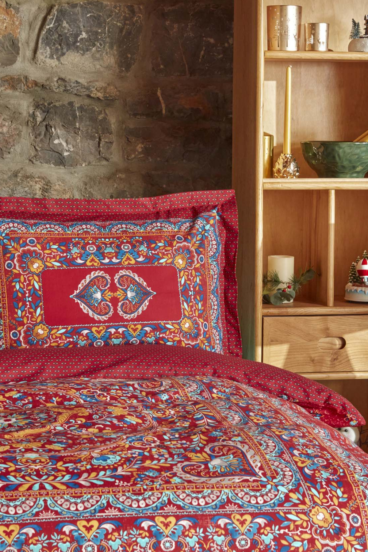 Karaca Home Mihver Pano %100 Pamuk Çift Kişilik Nevresim Takımı Kırmızı fotoğrafı 5 (önizleme)