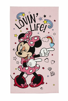 Minnie Mouse Life Disney Lisanslı Kadife Plaj Havlusu 70x130 EVTEKSTILI-524523