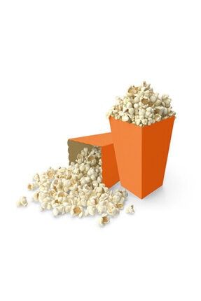 Turuncu Karton Popcorn Mısır Cips Kutusu 8 Adet DNZ 2491