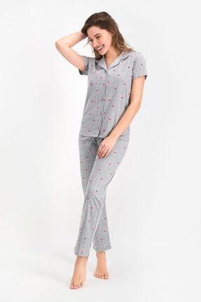 Rolypoly Cherry Grimelanj Kadın Gömlek Pijama Takımı RP2411-S