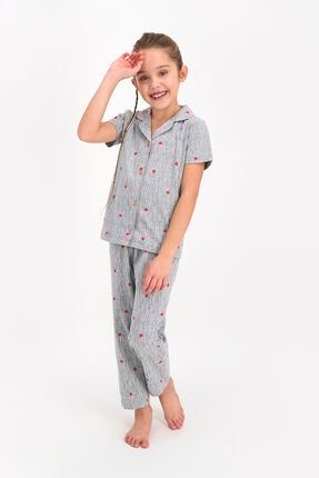 Rolypoly Cherry Grimelanj Kız Çocuk Gömlek Pijama Takımı RP2411-C