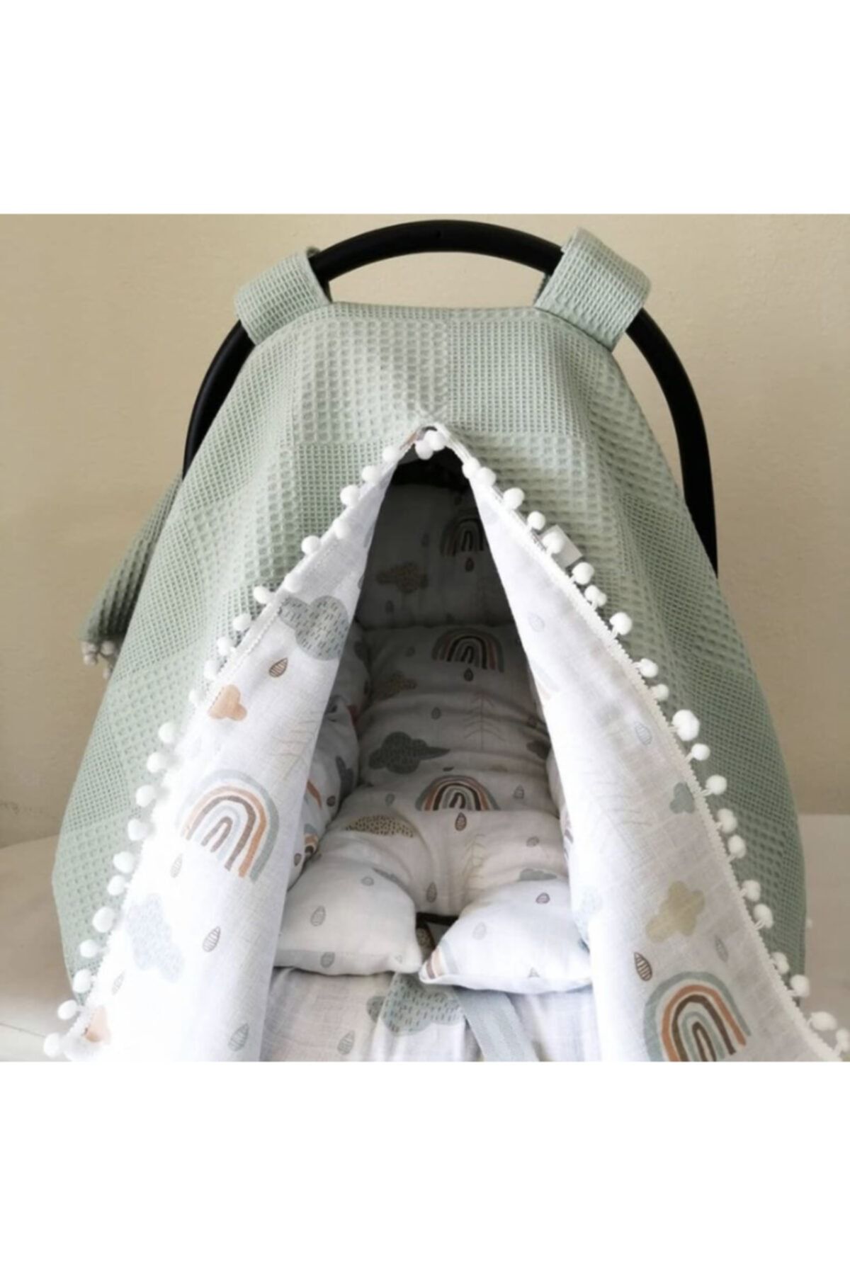 devadesign-100% Cotton Muslin Multi-Purpose Double Layer 3-Piece Stroller Set 2