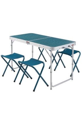 Katlanabilir Kamp Masası - Katlanabilir Kamp Masa Sandalye Seti-portatif Kamp Masası - 4/6 Kişilik KADC1077