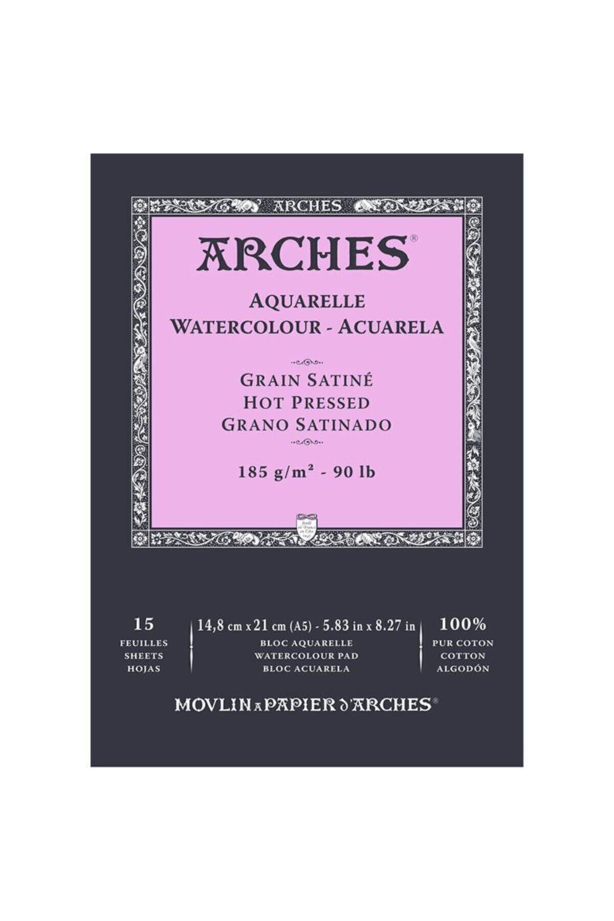 Arches-دفتر ملاحظات بلوك بالألوان المائية بالضغط الساخن 185 جم 15 ورقة 14,8x21 1