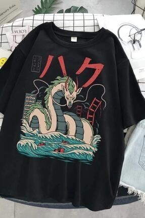 Alhemengelir - Haku Spirited Away Dragon Siyah Unisex T-shirt 55839474293