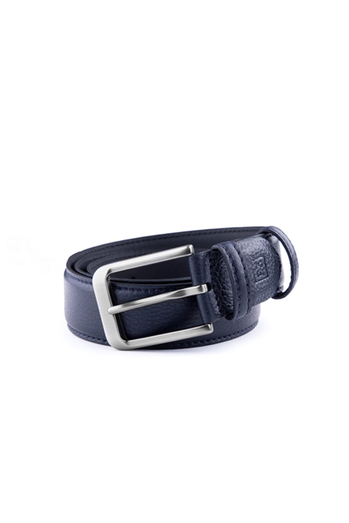 کمربند مردانه طرح‌دار، آبی تیره، طرح‌دار، تمام چرم، سگک‌دار، ۶۲۱۸، ابعاد: ۳.۵x۱۳۵ سانتی‌متر