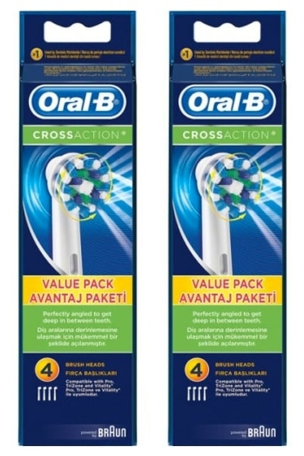 Oral-B Diş Fırçası Yedek Başlığı Cross Action 4 Lü X 2 Adet