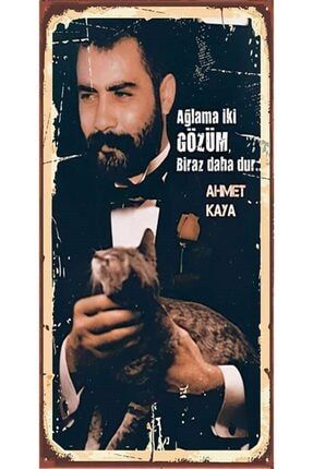 Ahmet Kaya (10 Cm X 20 Cm) Mini Retro Ahşap Poster P0088 PRA-4544281-5284