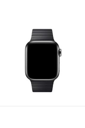 Apple Watch Seri 1/2/3/4/5 38mm Kordon Baklalı Model Uzay Siyahı Bilezik Metal Paslanmaz Çelik 11-KRD35-2