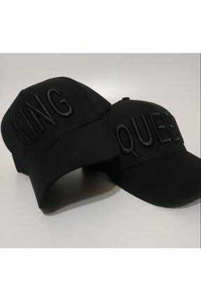 Unisex Siyah King Queen Çift Şapkası İrm