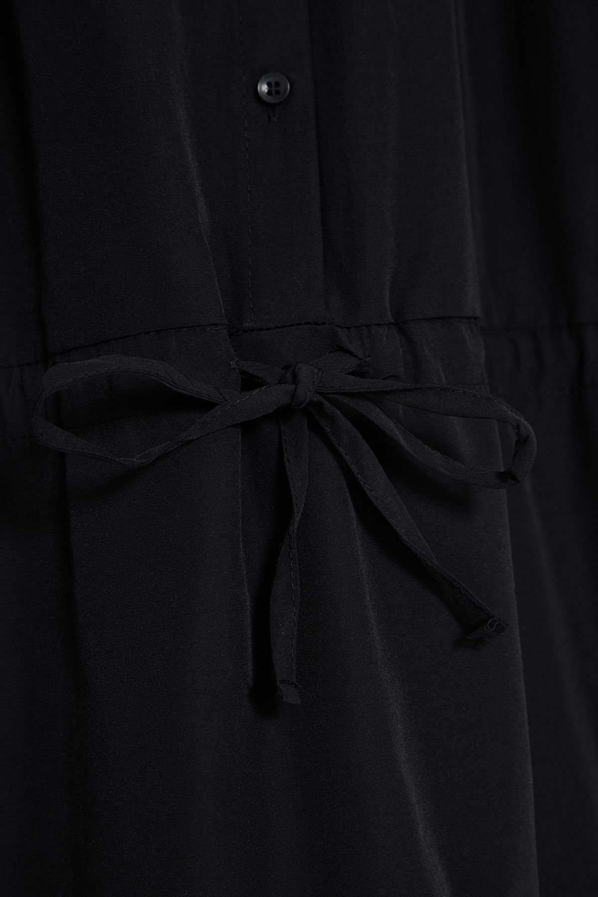 Trendyol Curve-Black Tie Waist Woven Shirt Dress Tbbss23Ah00106 7