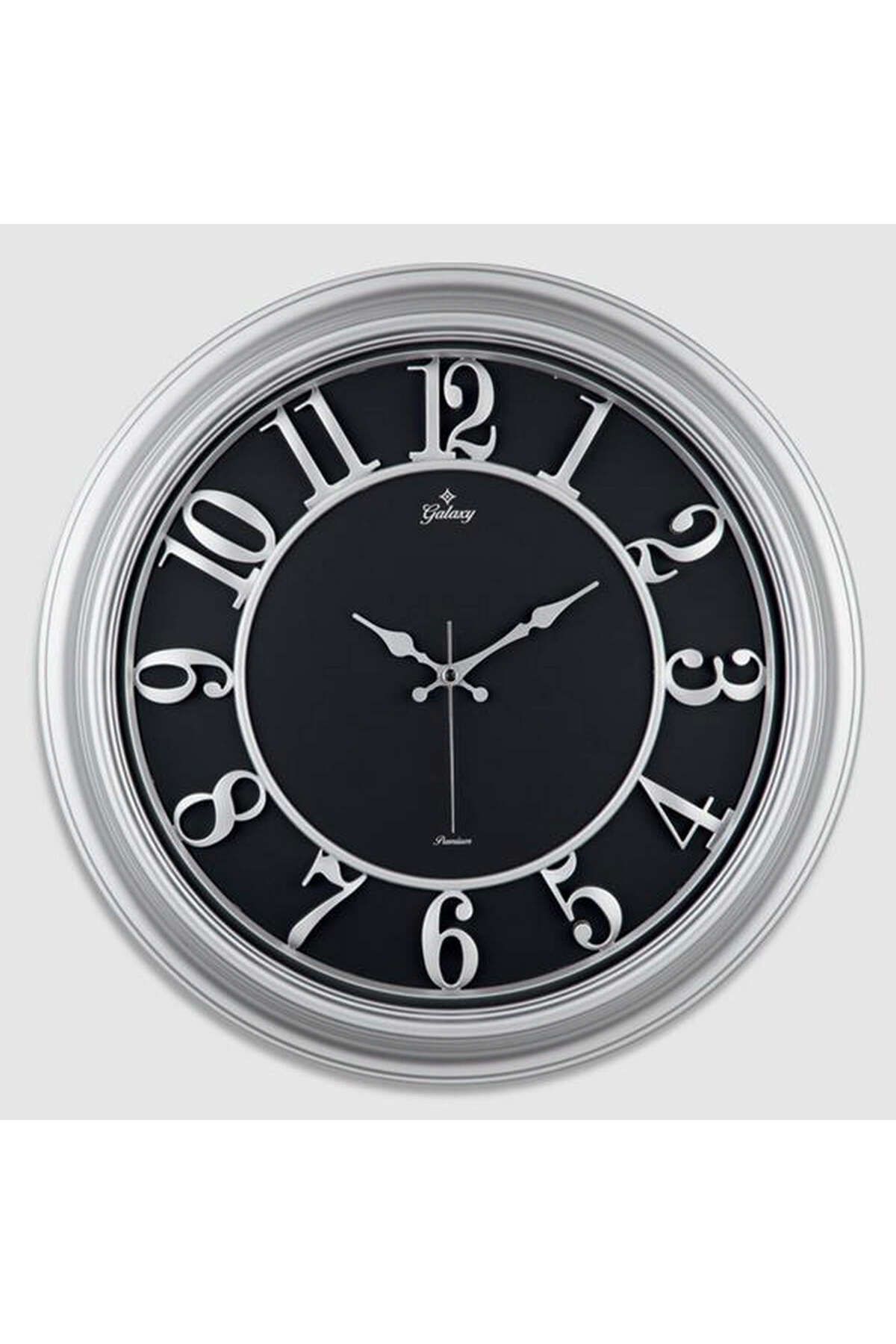 ZERO LAND DUVAR SAATİ GRİ İÇİ SİYAH 46CM KABARTMA RAKAM METAL AKREP YELKOVAN AKAR SANİYE 1490921711