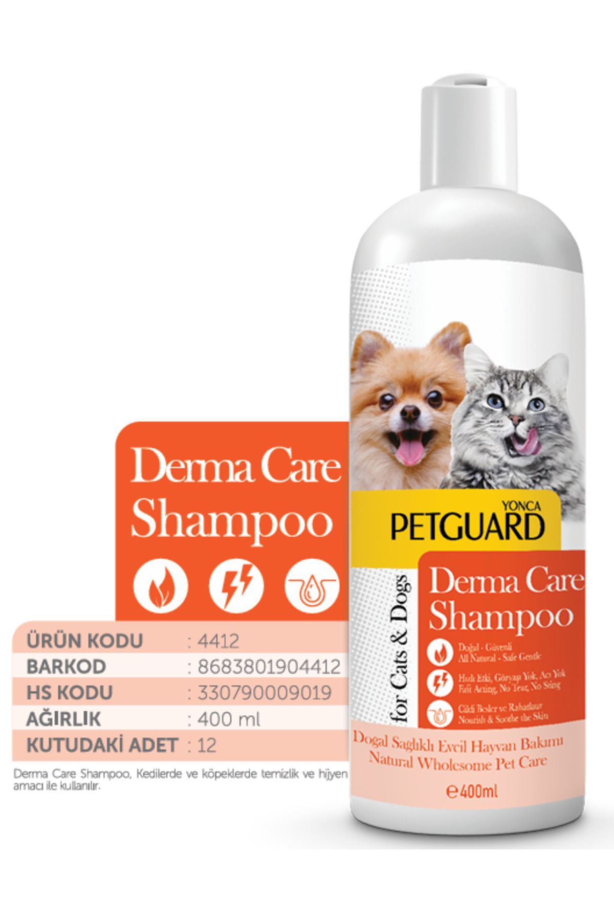 Petguard Derma Care Sıvı Şampuan Kedi Köpek 400 ml